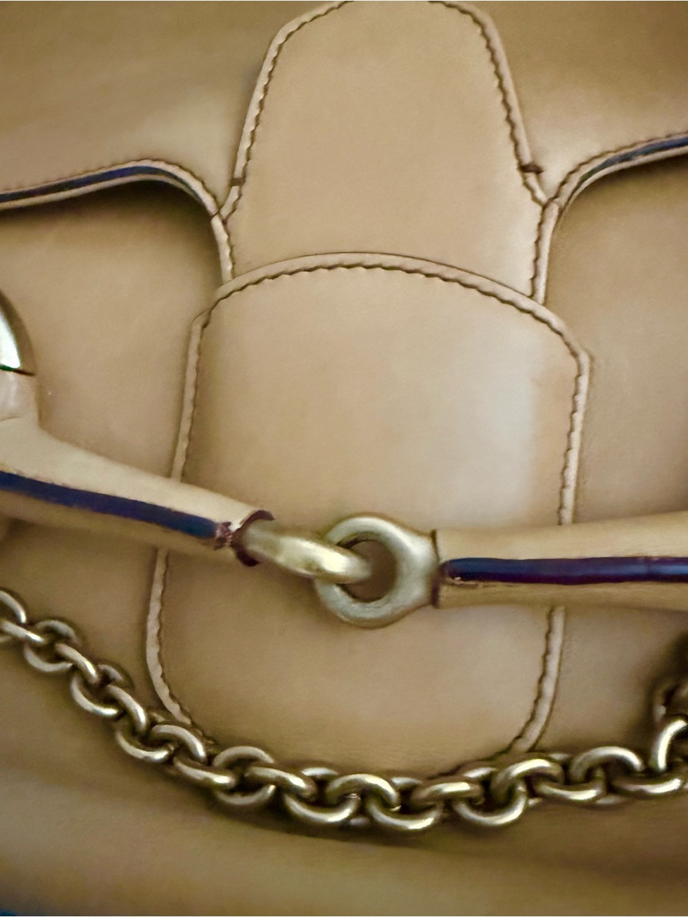 Gucci Tom Ford Era Horsebit Chain Satchel Tan Camel Leather Gold Hw F03/S04 - Picture 12 of 16